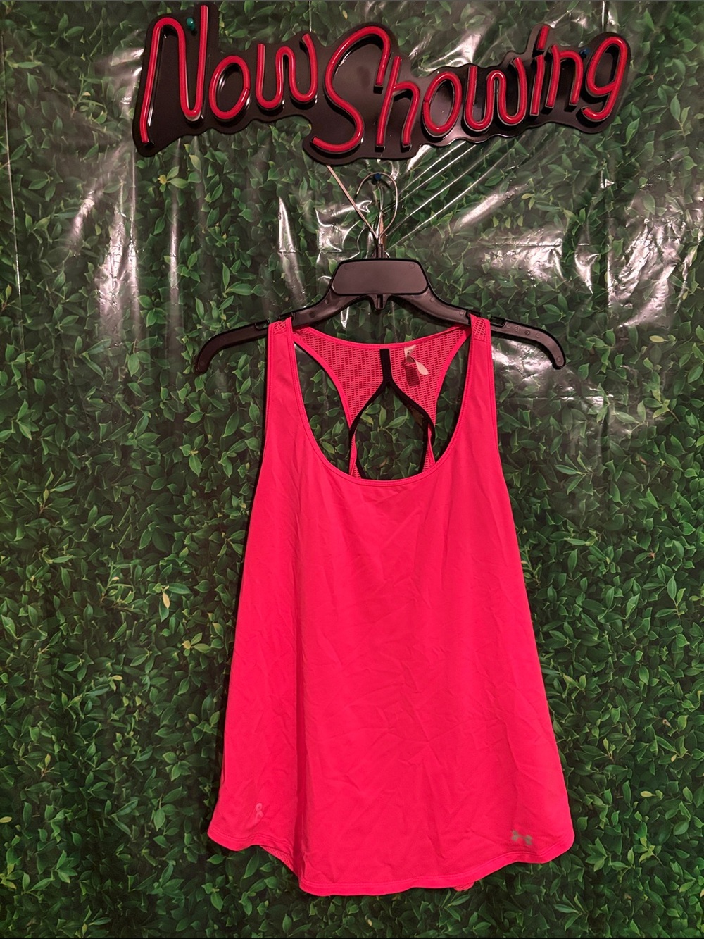 Under Armour Women's Bright Pink  Breast Cancer Racerback Tank small snag in pic
